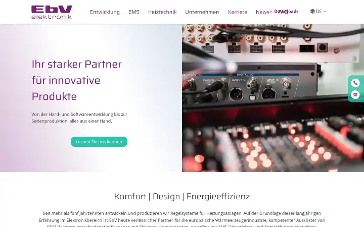 Website EbV Elektronikbau