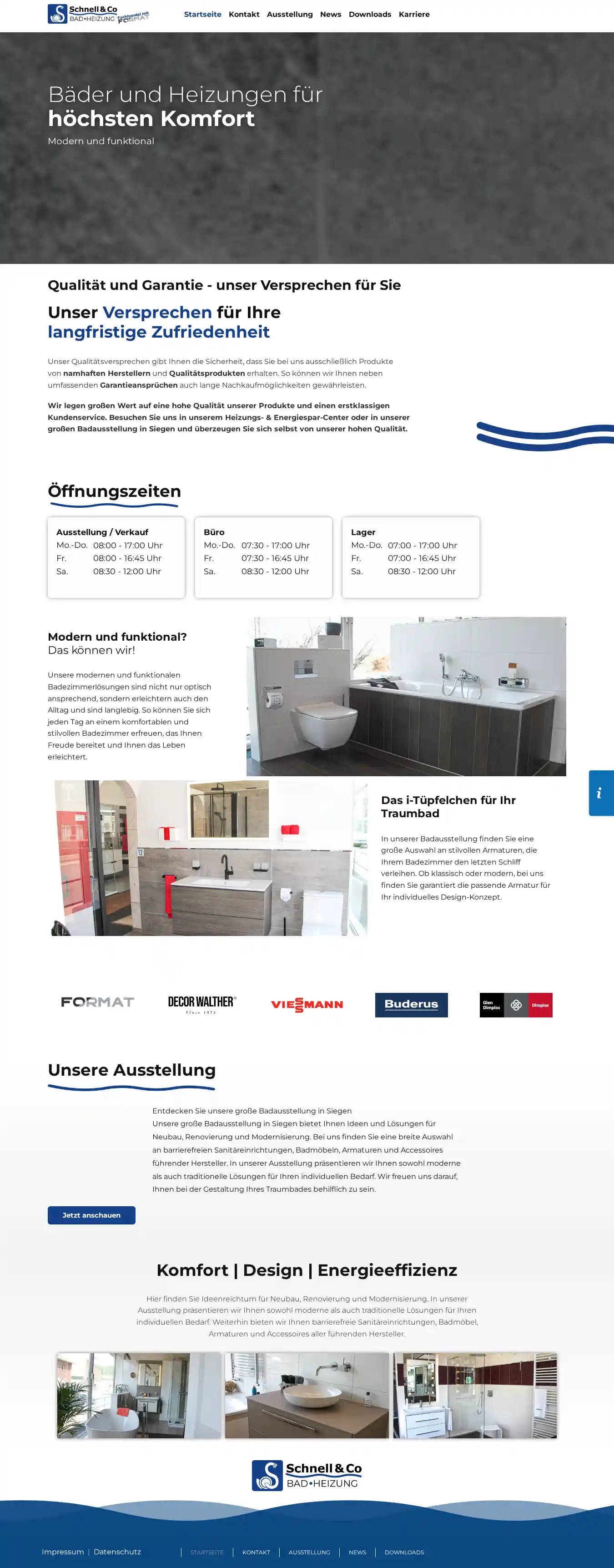 Website Schnell & Co GmbH, Desktop-Ansicht