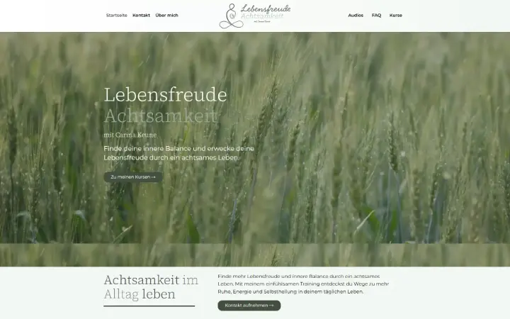 Website Lebensfreude Achtsamkeit Carina Keune
