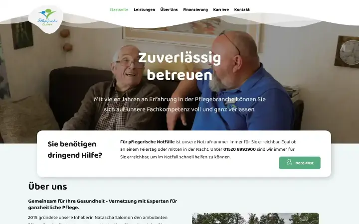 Website Pflegeprofis Salomon