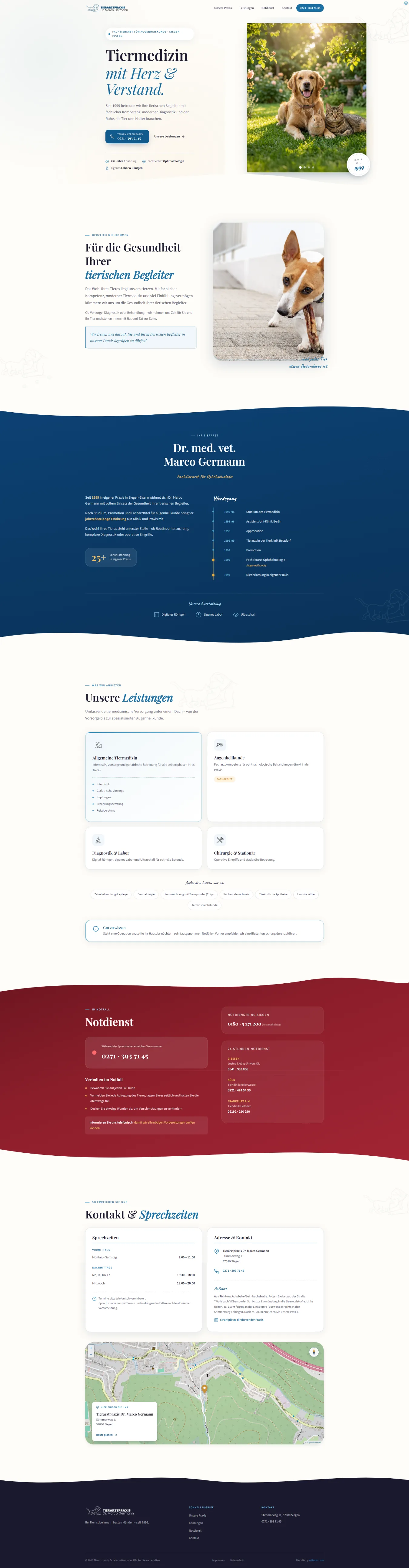 Website Tierarzt Dr. Germann, Desktop-Ansicht
