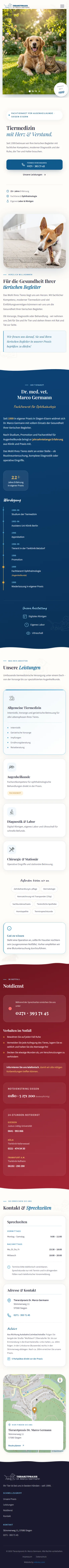 Website Tierarzt Dr. Germann, Handy-Ansicht
